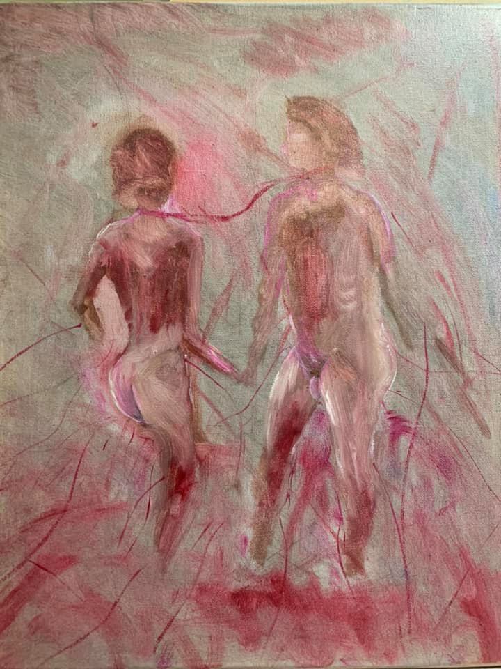 "Together Forever" 16x20in oil on 3/4in thick studio canvas.