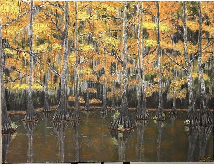 30x40in oil on canvas. "Autumn on the Bayou"