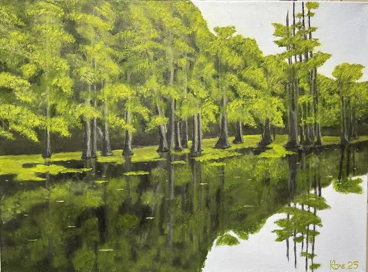 "The Bayou at Frenchmans" 24x36in oil on 1-1/2 thick handmade Canvas.