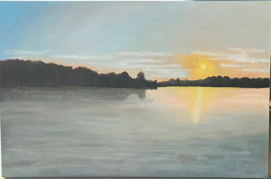 "Sunrise on the Ouachita" 24x36 oil on 1-1/2 inch thick Gallery wrapped canvas