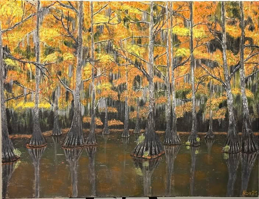 30x40in oil on canvas. "Autumn on the Bayou"