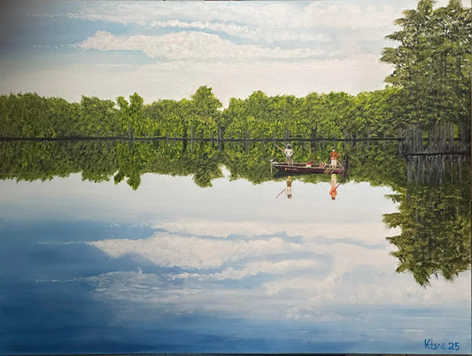 “Fishing Cheniere” 30x40in x 1-1/2in oil on gallery wrapped canvas.