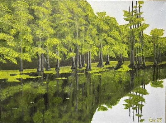 "The Bayou at Frenchmans" 24x36in oil on 1-1/2 thick handmade Canvas.