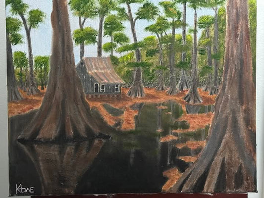 "Dark Swamp" 19x24in oil on canvas, 1-1/2  gallery thickness