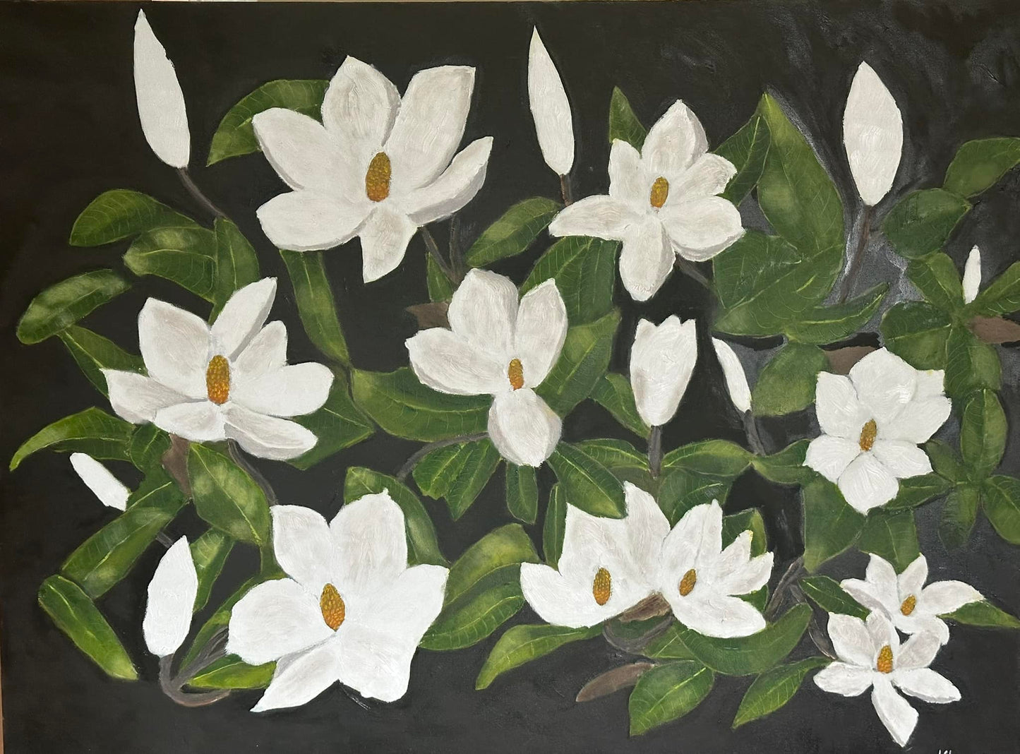 "Magnolias in Bloom? 30x40in oil on studio canvas