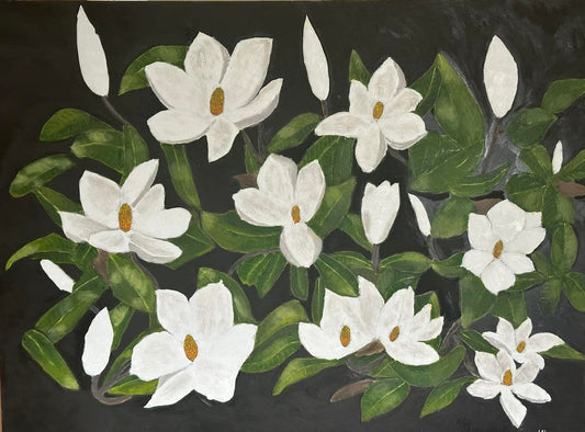 "Magnolias in Bloom? 30x40in oil on canvas